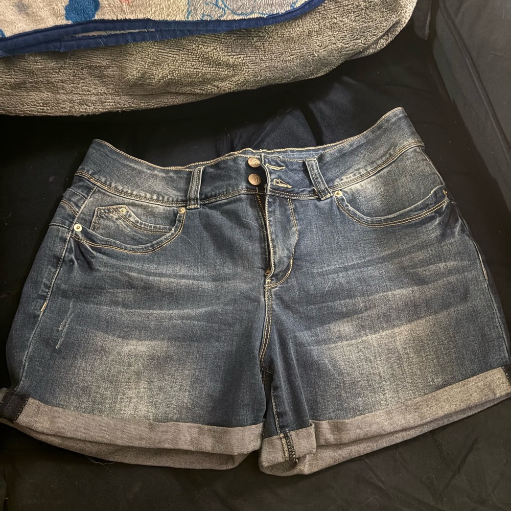 Royalty For Me Blue Jean Shorts with Cuffed Hem